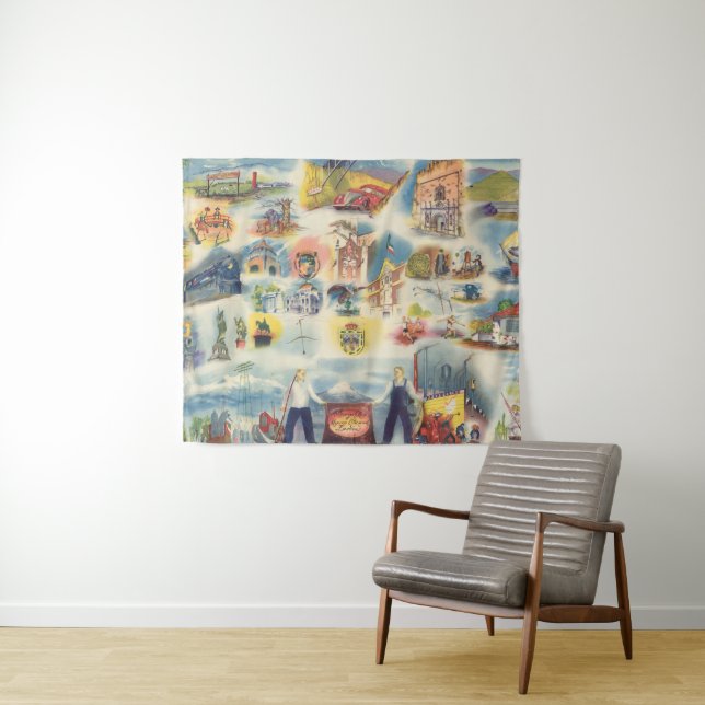 Allegorical map of Mexico City and Environs Tapestry (In Situ (Horizontal))