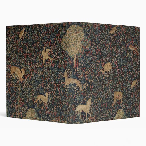 Allegorical Millefleurs Tapestry with Animals 3 Ring Binder