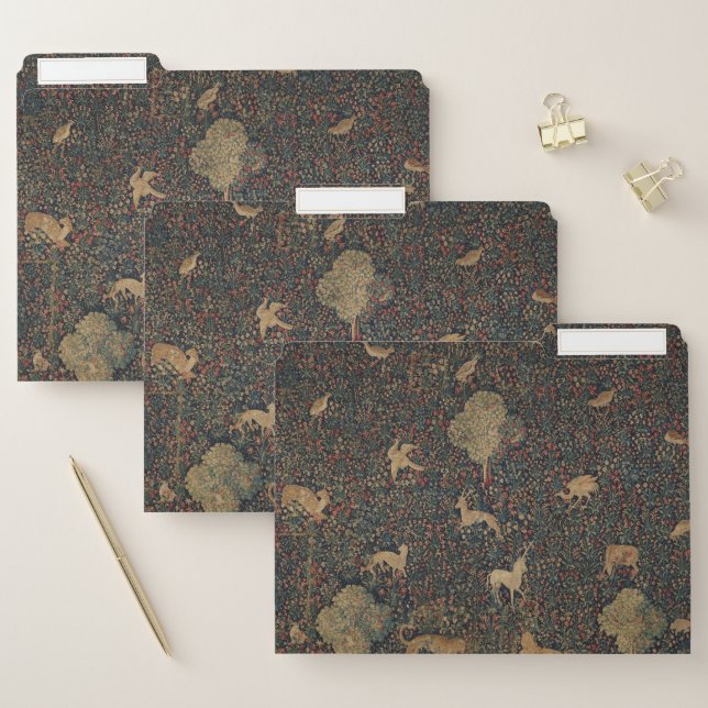 Allegorical Millefleurs Tapestry with Animals File Folder (Set)