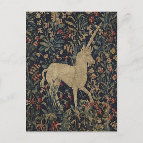 Allegorical Millefleurs Tapestry with Animals Postcard