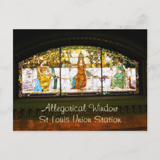 Allegorical Window - ST Louis Union Station Postcard
