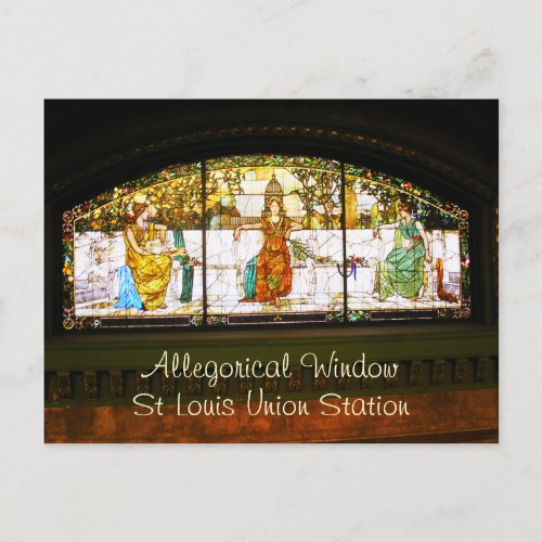 Allegorical Window _ ST Louis Union Station Postcard