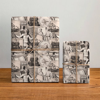 Allegories of Antiquity Dark Academia Collage Wrapping Paper