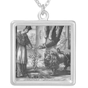 Allegory in praise of Cardinal Richelieu Silver Plated Necklace