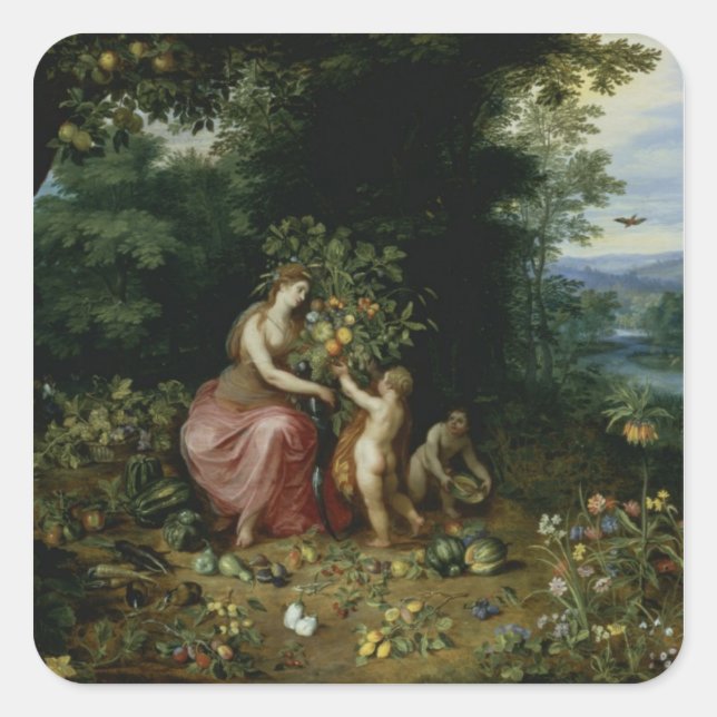 Allegory of Abundance Square Sticker (Front)
