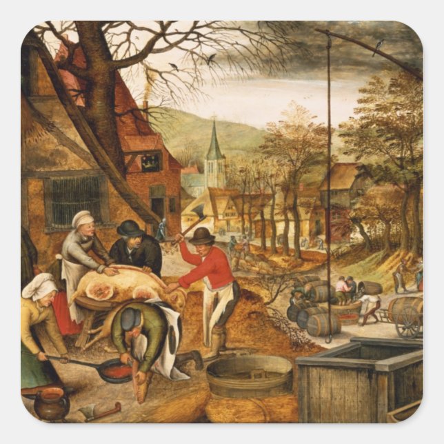Allegory of Autumn Square Sticker (Front)
