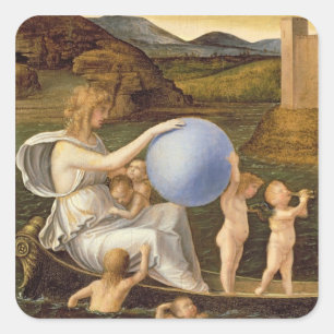 Allegory of Changing Fortune, or Melancholy (oil o Square Sticker