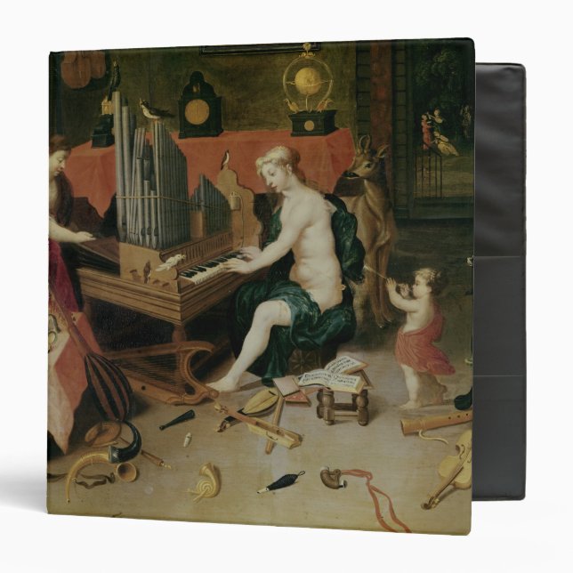 Allegory of Hearing, detail of an organist 3 Ring Binder (Front/Inside)