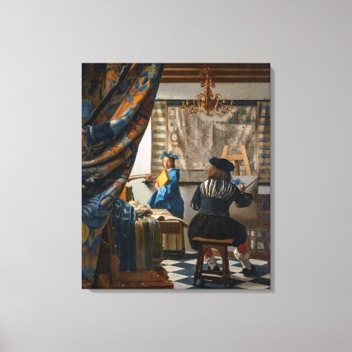 Allegory of Painting  Johannes Vermeer  Canvas Print