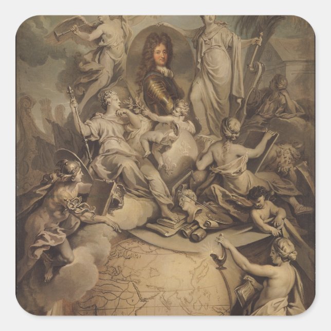 Allegory of Philippe II  Duke of Orleans, 1718 Square Sticker (Front)