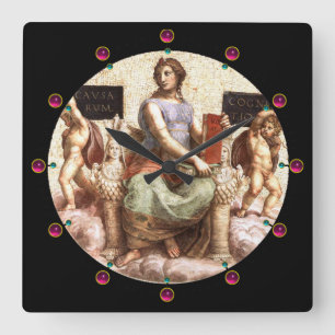 ALLEGORY OF PHILOSOPHY SQUARE WALL CLOCK