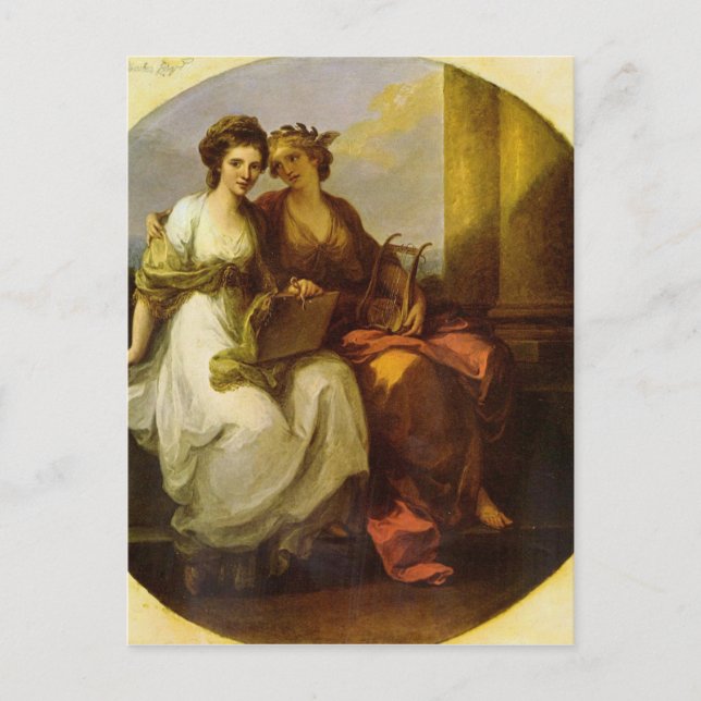 Allegory of poetry and music by Angelica Kauffman Postcard (Front)