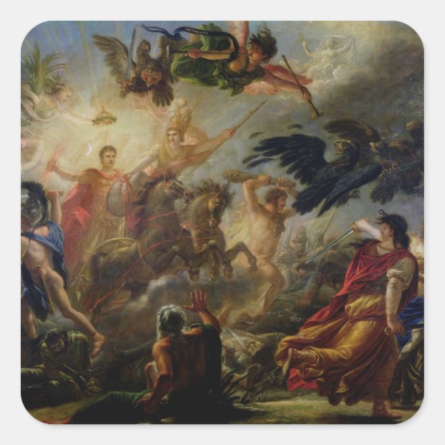Allegory of the Battle of Austerlitz Square Sticker (Front)