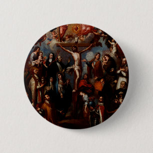 Allegory of the Crucifixion with Jesuit Saints Button
