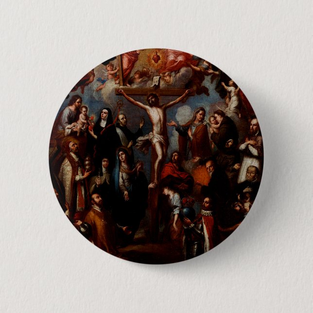 Allegory of the Crucifixion with Jesuit Saints  Button (Front)