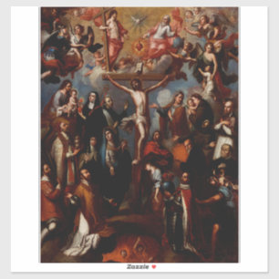 Allegory of the Crucifixion with Jesuit Saints Sticker