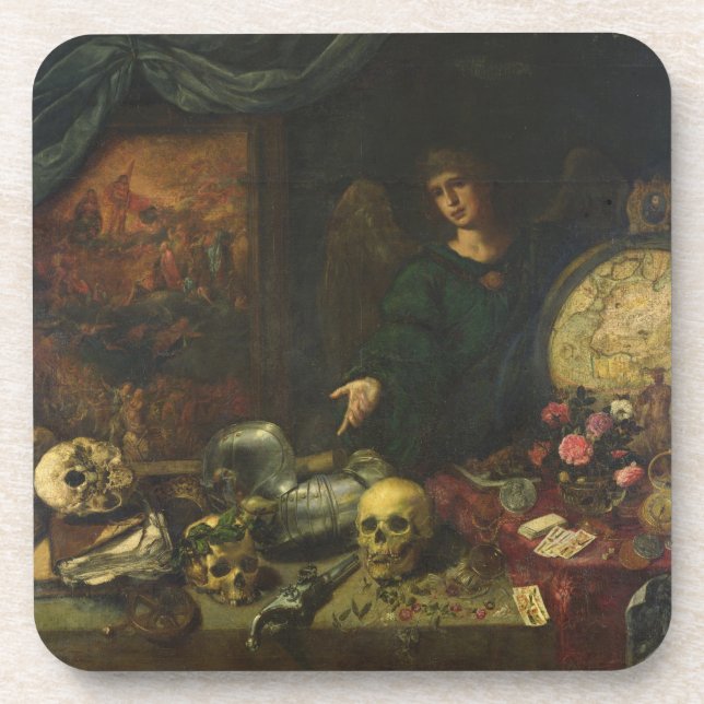 Allegory of Vanity, 1650-60 (oil on canvas) Beverage Coaster (Front)