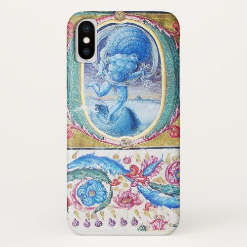 ALLEGORY OF WIND ANTIQUE FLORAL MINIATURE MONOGRAM iPhone XS CASE