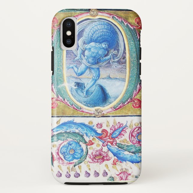 ALLEGORY OF WIND ANTIQUE FLORAL MINIATURE MONOGRAM Case-Mate iPhone CASE (Back)