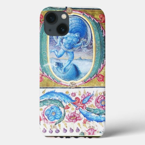 ALLEGORY OF WIND ANTIQUE FLORAL MINIATURE MONOGRAM iPhone 13 CASE