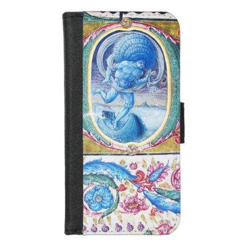 ALLEGORY OF WIND ANTIQUE FLORAL MINIATURE MONOGRAM iPhone 87 WALLET CASE