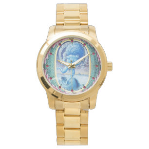 ALLEGORY OF WIND ANTIQUE FLORAL MINIATURE MONOGRAM WATCH