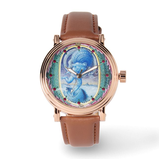 ALLEGORY OF WIND ANTIQUE FLORAL MINIATURE MONOGRAM WATCH (Front)