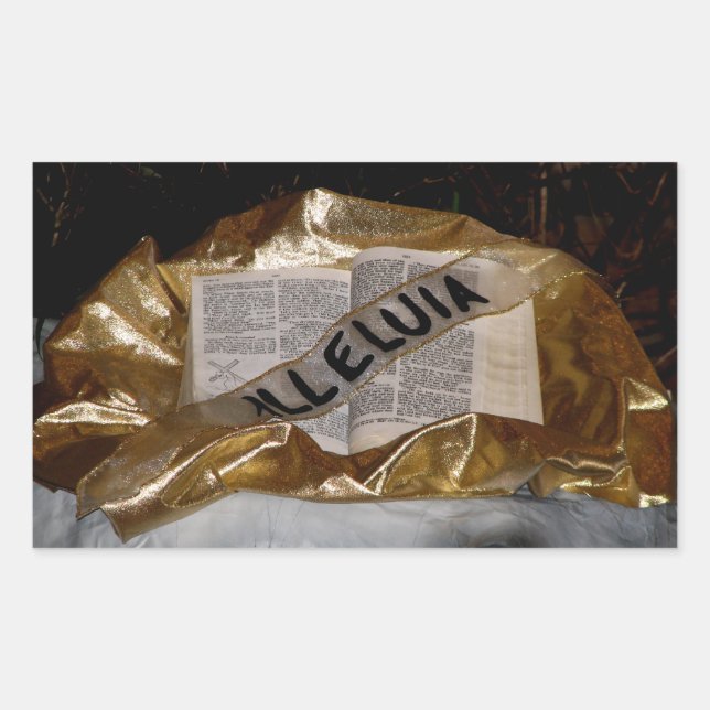 Alleluia (Bible & Sash) Rectangular Sticker (Front)