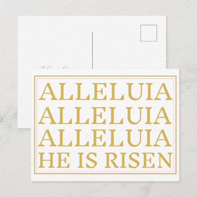 Alleluia Catholic Easter Greeting Postcard (Front/Back)