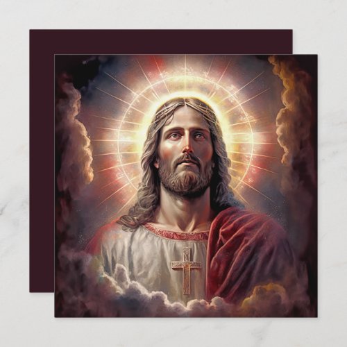 Alleluia Hi is Risen Jesus Christ Painting Holiday Card