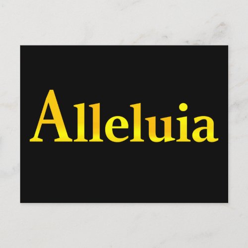 Alleluia Message of Easter Joy Gold and Black Postcard