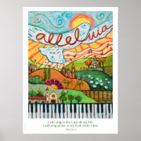 Alleluia Musical poster for classroom or choir