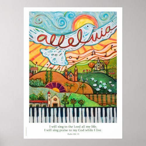 Alleluia Musical poster for classroom or choir