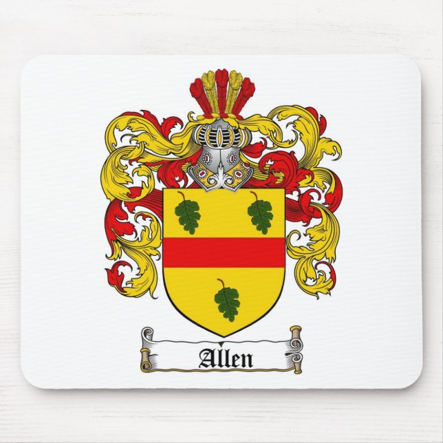 ALLEN FAMILY CREST -  ALLEN COAT OF ARMS MOUSE PAD (Front)