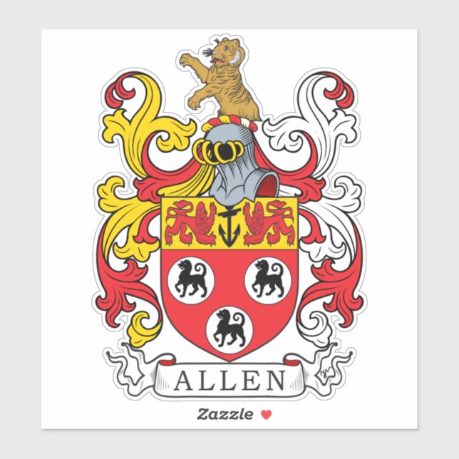 Allen Family Crest Sticker (Sheet)