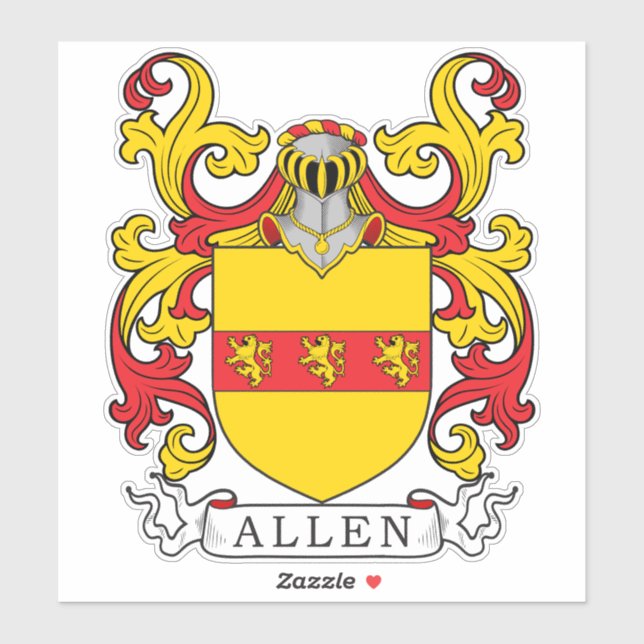 Allen Family Crest Sticker (Sheet)