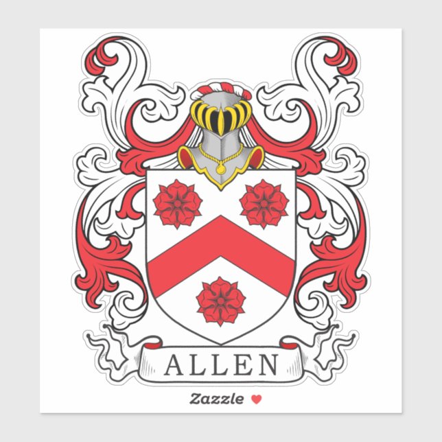 Allen Family Crest Sticker (Sheet)