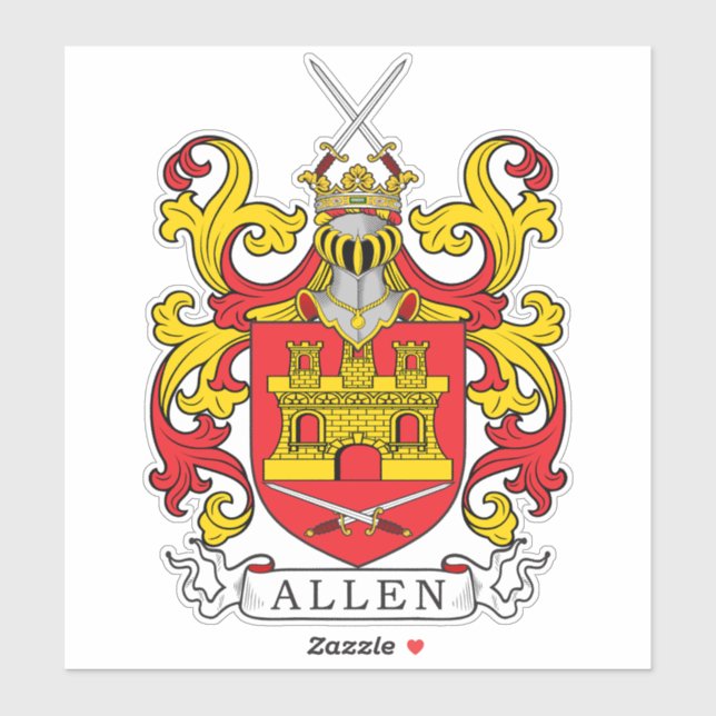 Allen Family Crest Sticker (Sheet)