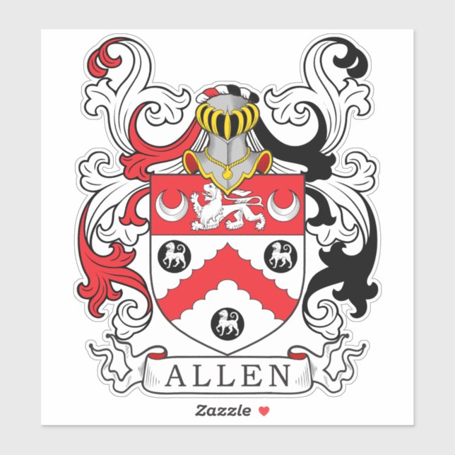Allen Family Crest Sticker (Sheet)
