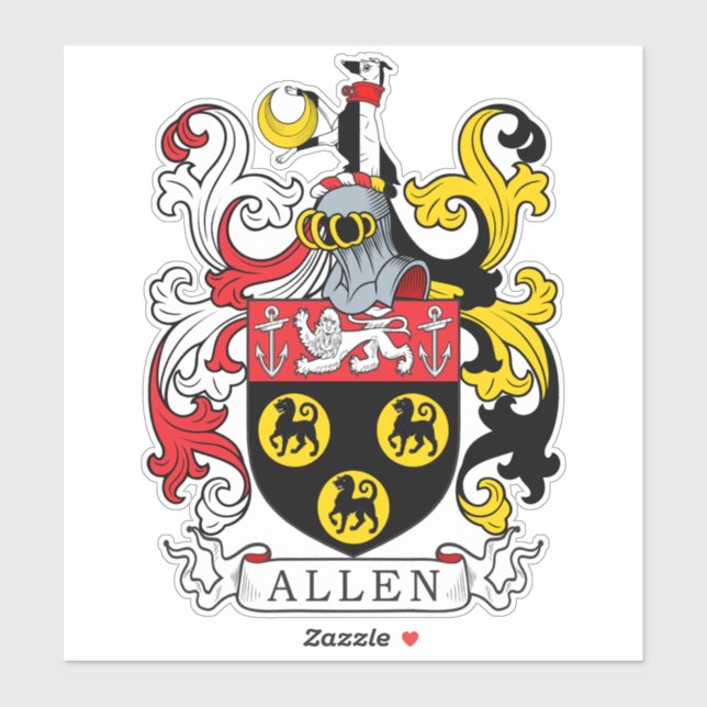 Allen Family Crest Sticker (Sheet)