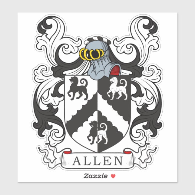 Allen Family Crest Sticker (Sheet)