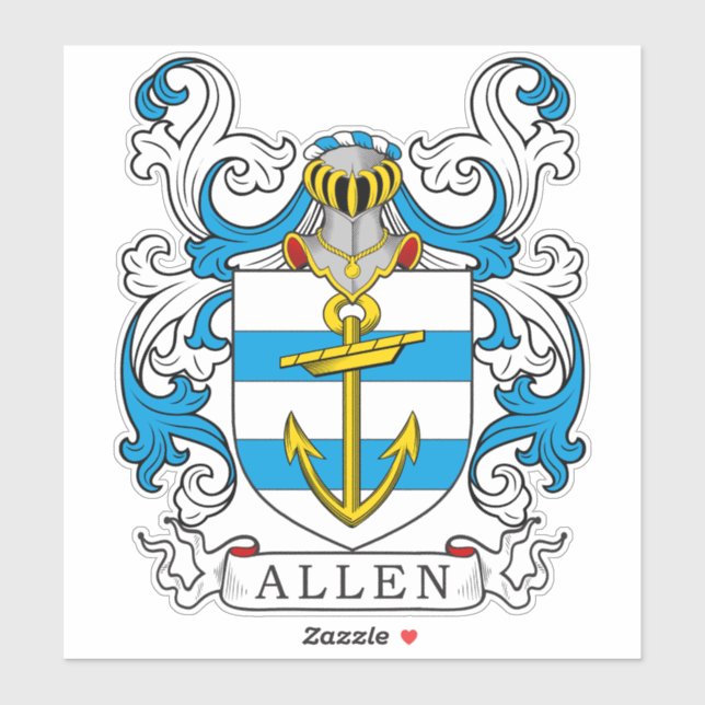 Allen Family Crest Sticker (Sheet)