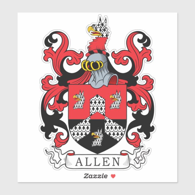 Allen Family Crest Sticker (Sheet)