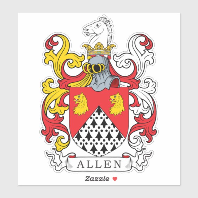 Allen Family Crest Sticker (Sheet)
