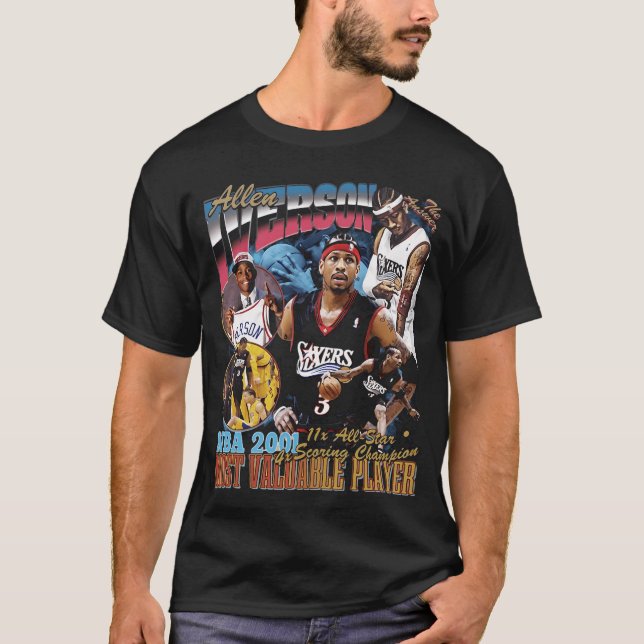 Allen Iverson Vintage Basketball Player T-Shirt (Front)
