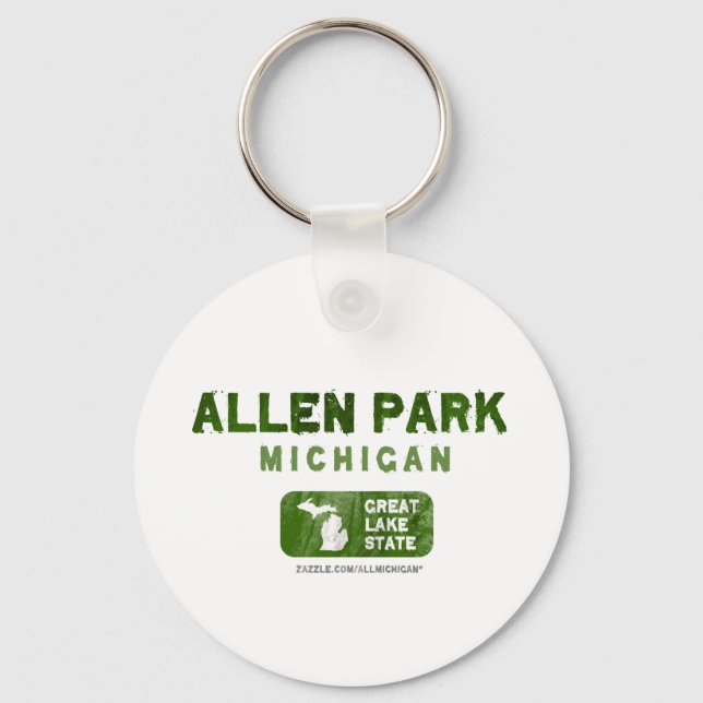 Allen Park Michigan Great Lake State Keychain (Front)