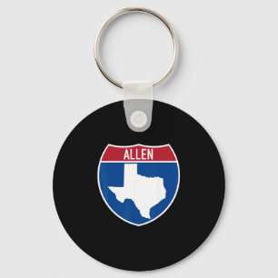 Allen Texas Tx Interstate Highway Vacation Souveni Keychain