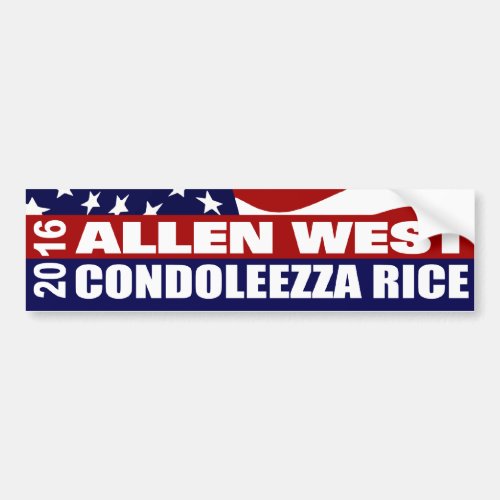 Allen West Condoleezza Rice 2016 Bumper Sticker