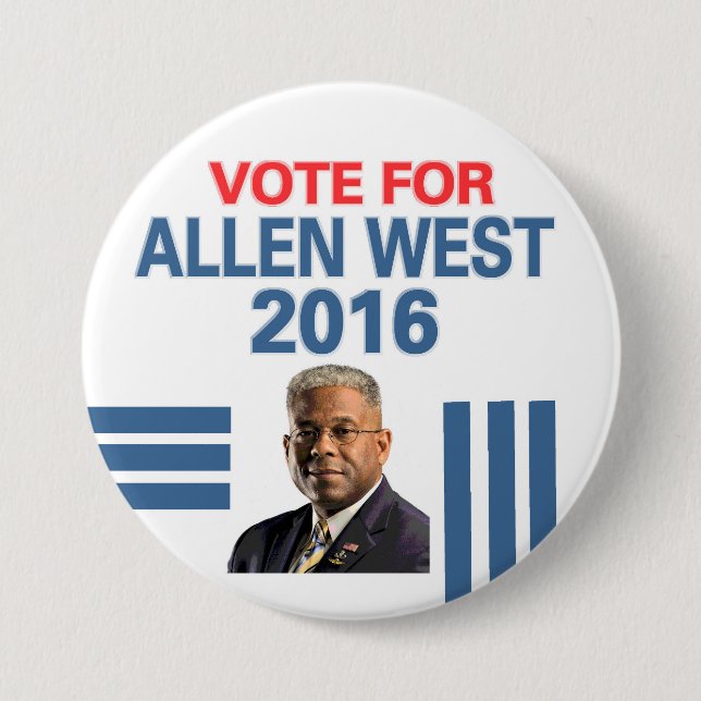Allen West for President 2016 Pinback Button (Front)