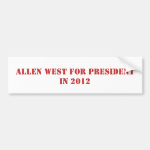 ALLEN WEST FOR PRESIDENT IN 2016 BUMPER STICKER